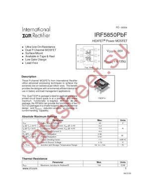 IRF5850TRPBF datasheet  